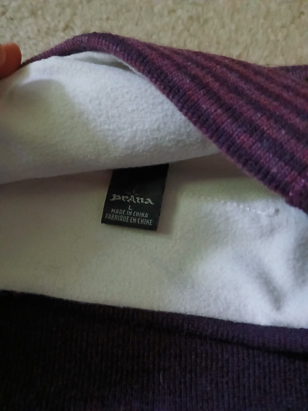 Women’s Purple Funnel-Neck Sweater with Contrast Stitching - Picture 6 of 8